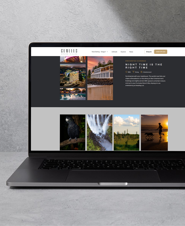 Cumulus Grand Villas brand identity visual by Colony Placemaker