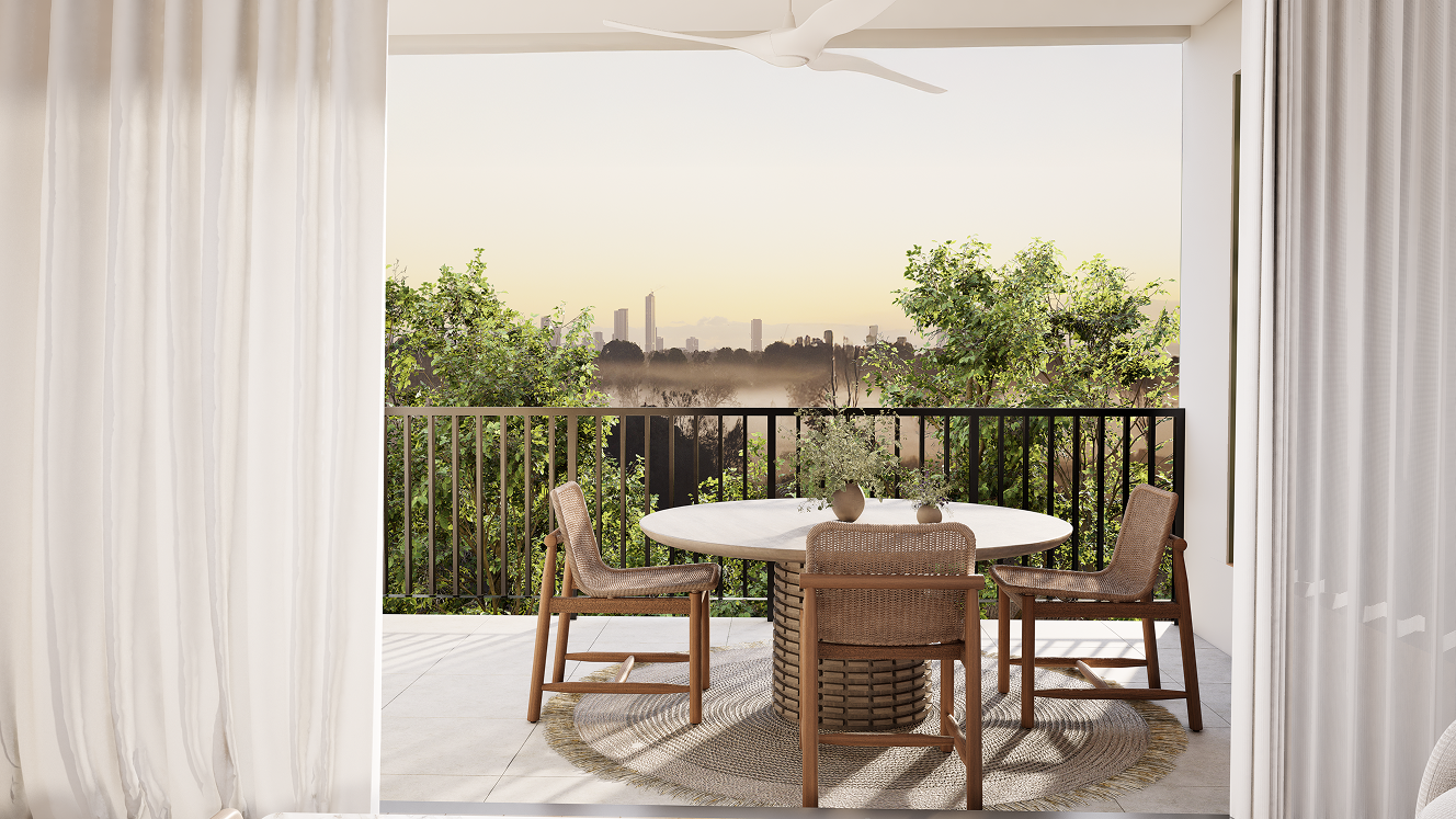 Gold Coast landscape and elevated villa community setting Cumulus Grand Villas